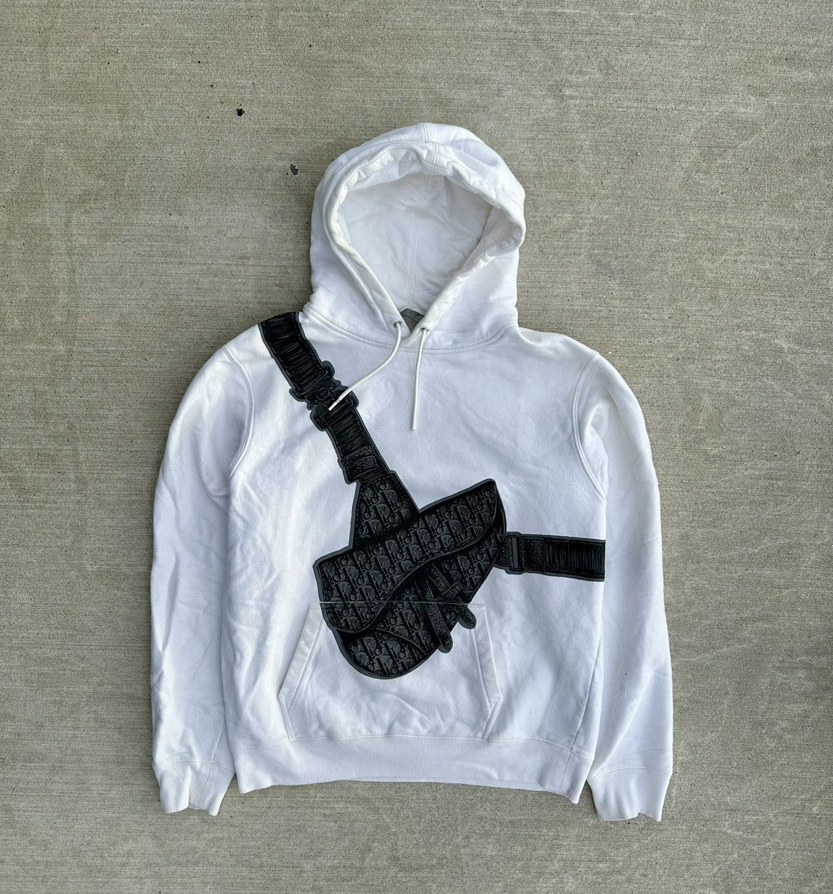 image of Dior Saddle Bag Hoodie Large in White, Men's