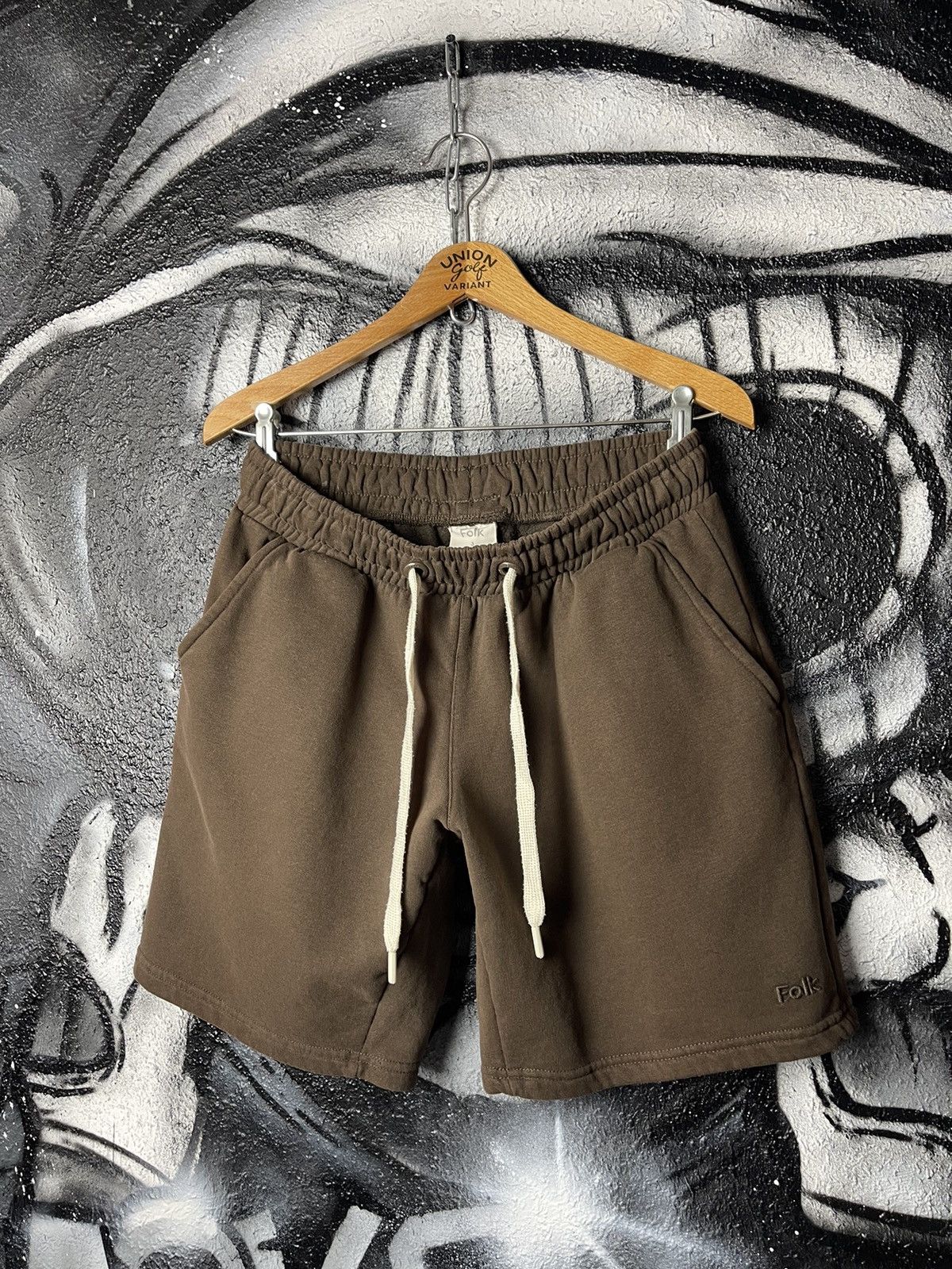 Folk Folk Brown Cotton Embroidered Logo Casual Shorts Men’s Size S/M Size US 32 / EU 48 - 1 Thumbnail