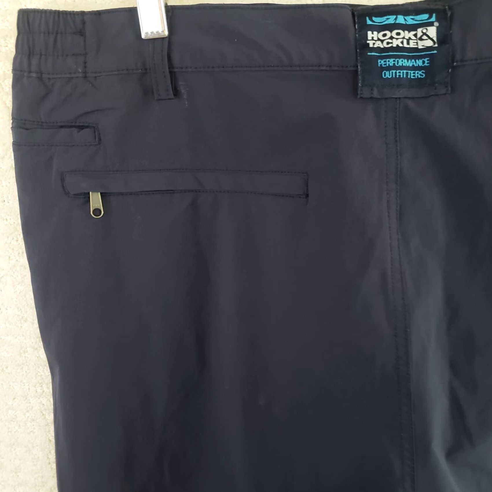 Vintage Hook & Tackle Fishing Shorts Mens 38x6 Blue Quick Dry Nylon Cargo Pockets Camping Outdoor Casual 90s? Size US 38 / EU 54 - 6 Thumbnail