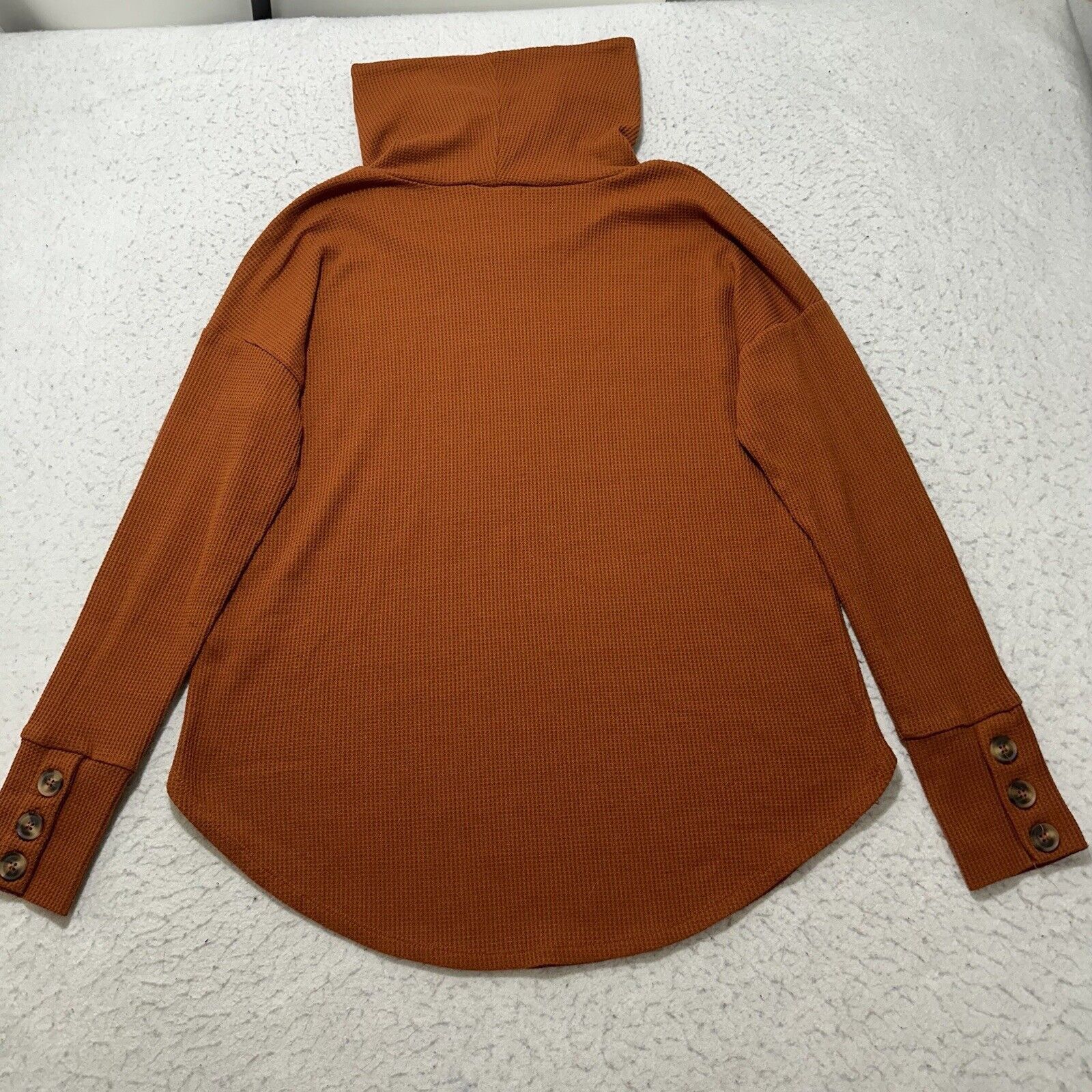 Other LuLaRoe Medium Burnt Orange Cowlneck Waffle Knit Sweater Size M / US 6-8 / IT 42-44 - 11 Thumbnail