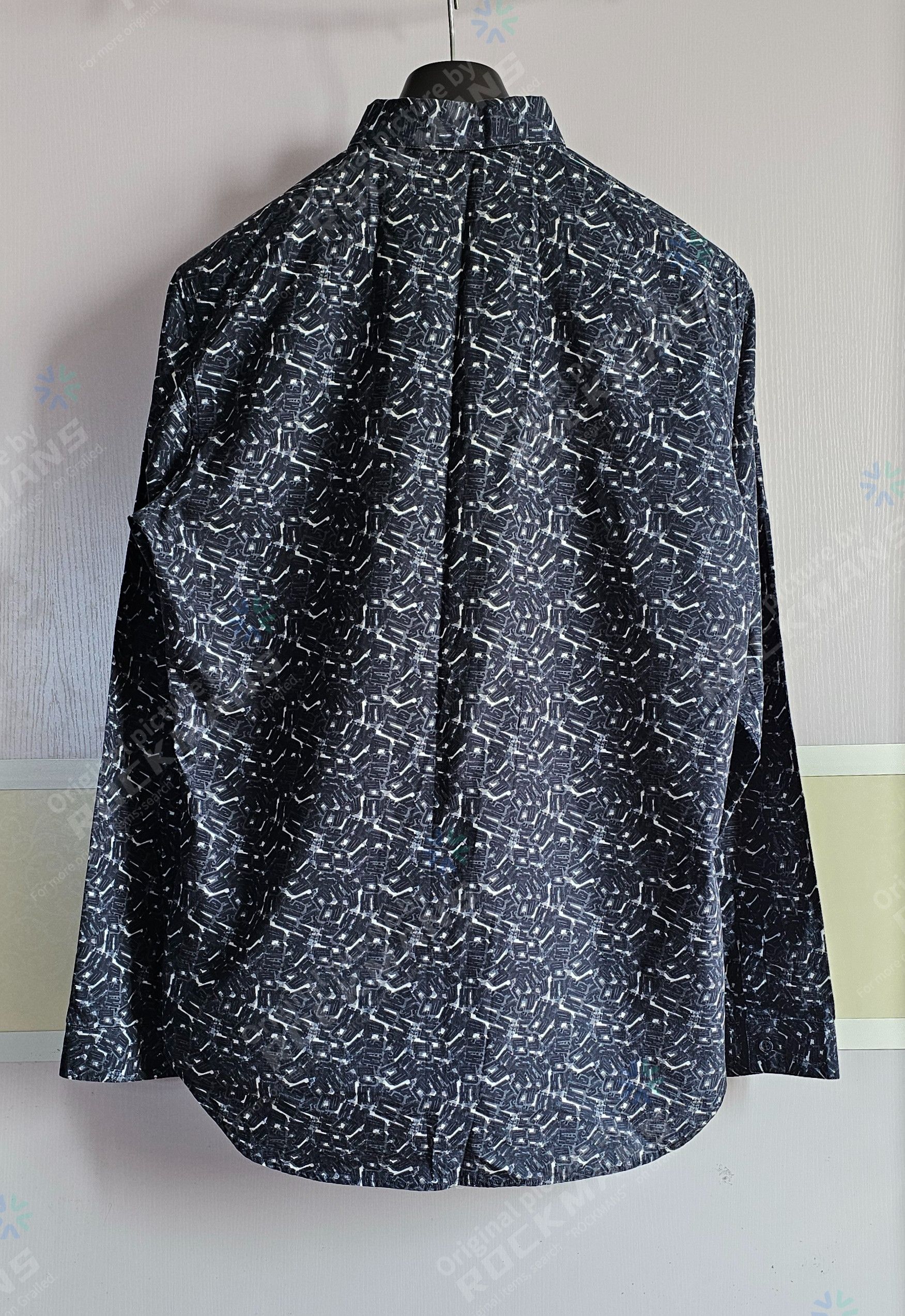 Dior Dior Men's Print Shirt Navy Blue Size 41 Size US M / EU 48-50 / 2 - 3 Thumbnail