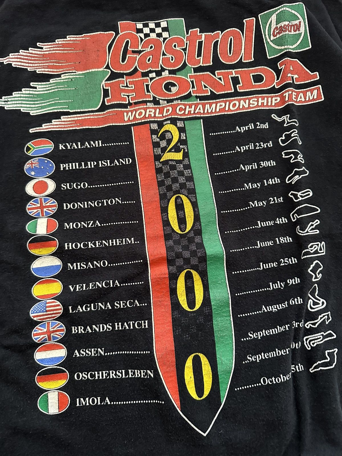Honda 🔥VINTAGE HONDA CASTROL WORLD CHAMPIONSHIP TEAM 2000🔥 Size US L / EU 52-54 / 3 - 8 Thumbnail