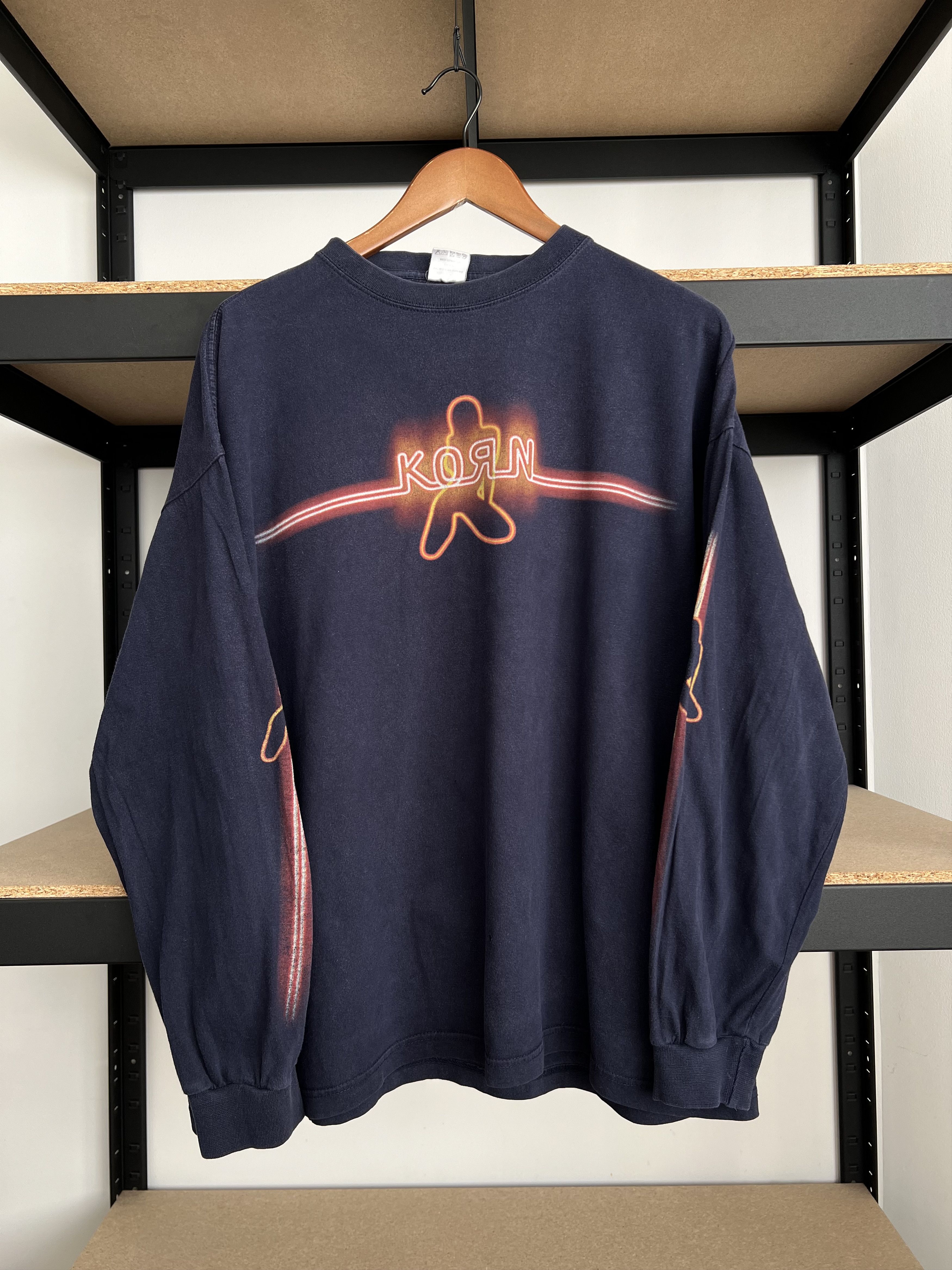 Band Tees Vintage 2000s Korn Neon Stripper Girl Nu Metal Long Sleeve Size US XL / EU 56 / 4 - 2 Thumbnail