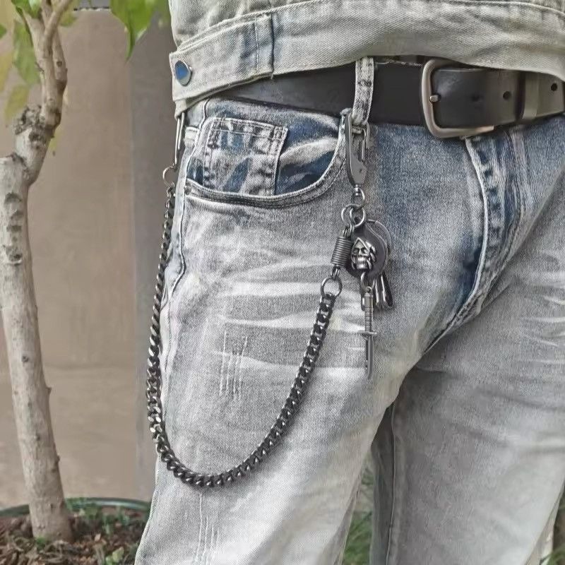 Japanese Brand × Vintage Vintage Keychain Jeans Chain Skull Dagger Belt Chain Size ONE SIZE - 1 Thumbnail