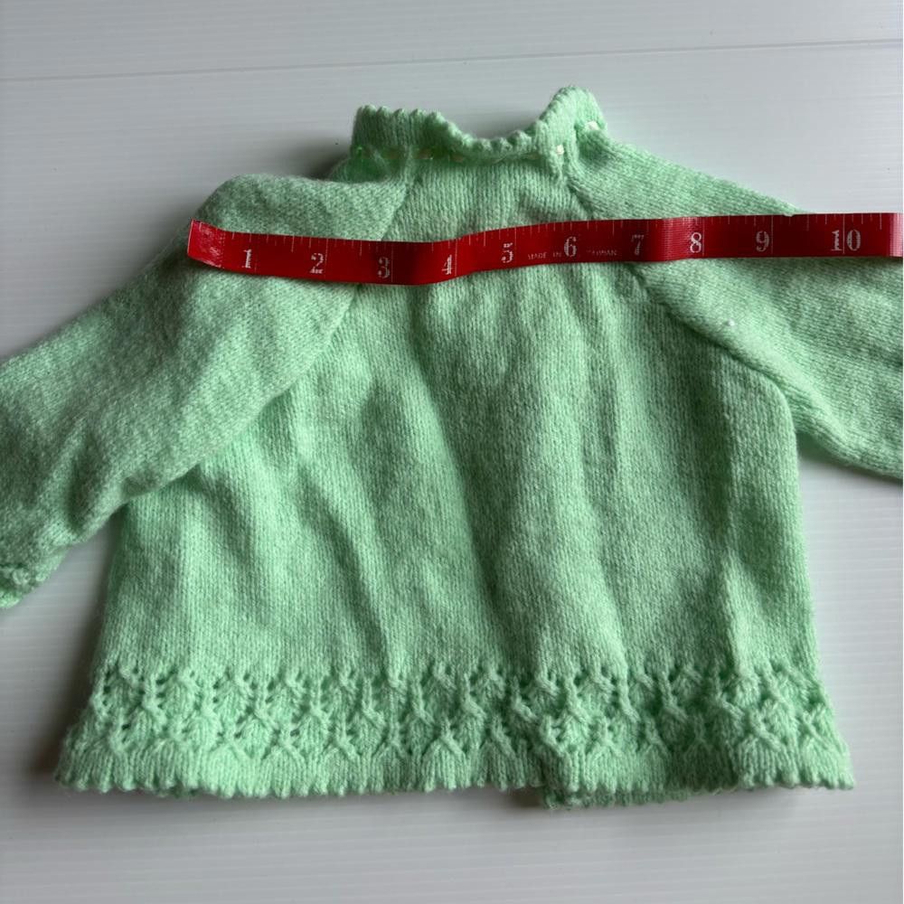 Designer Vintage Crochet Green Vest Size US XXS / EU 40 - 4 Thumbnail