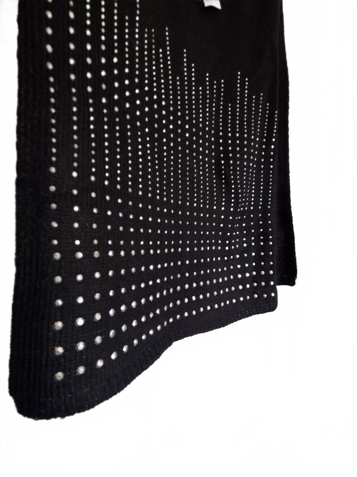 George George Black Knit Scarf with Silver Studded Detail One Size Size ONE SIZE - 4 Thumbnail