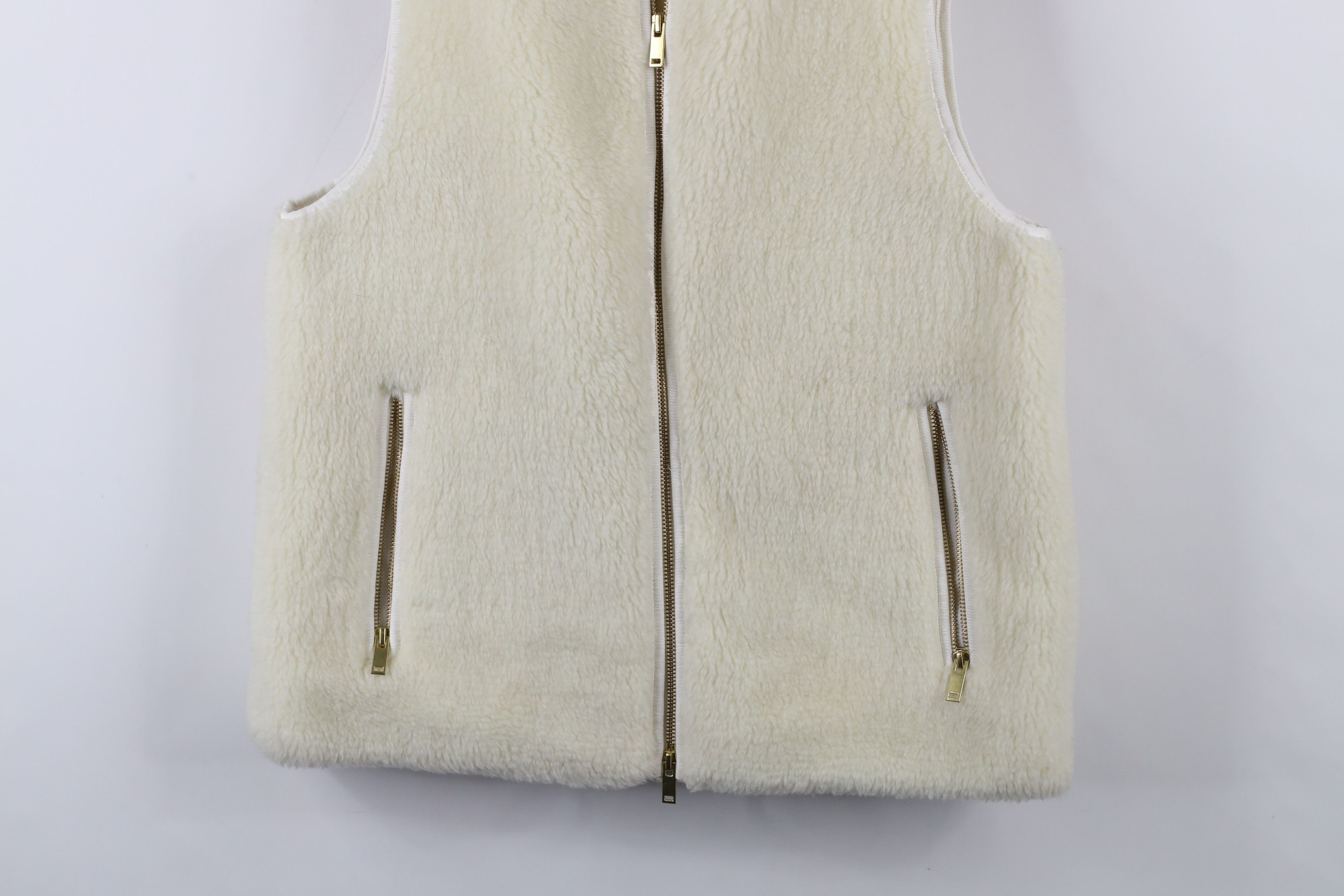 J.Crew × Vintage J Crew Plush Deep Pile Fleece Excursion Vest Jacket Cream Size M / US 6-8 / IT 42-44 - 3 Thumbnail
