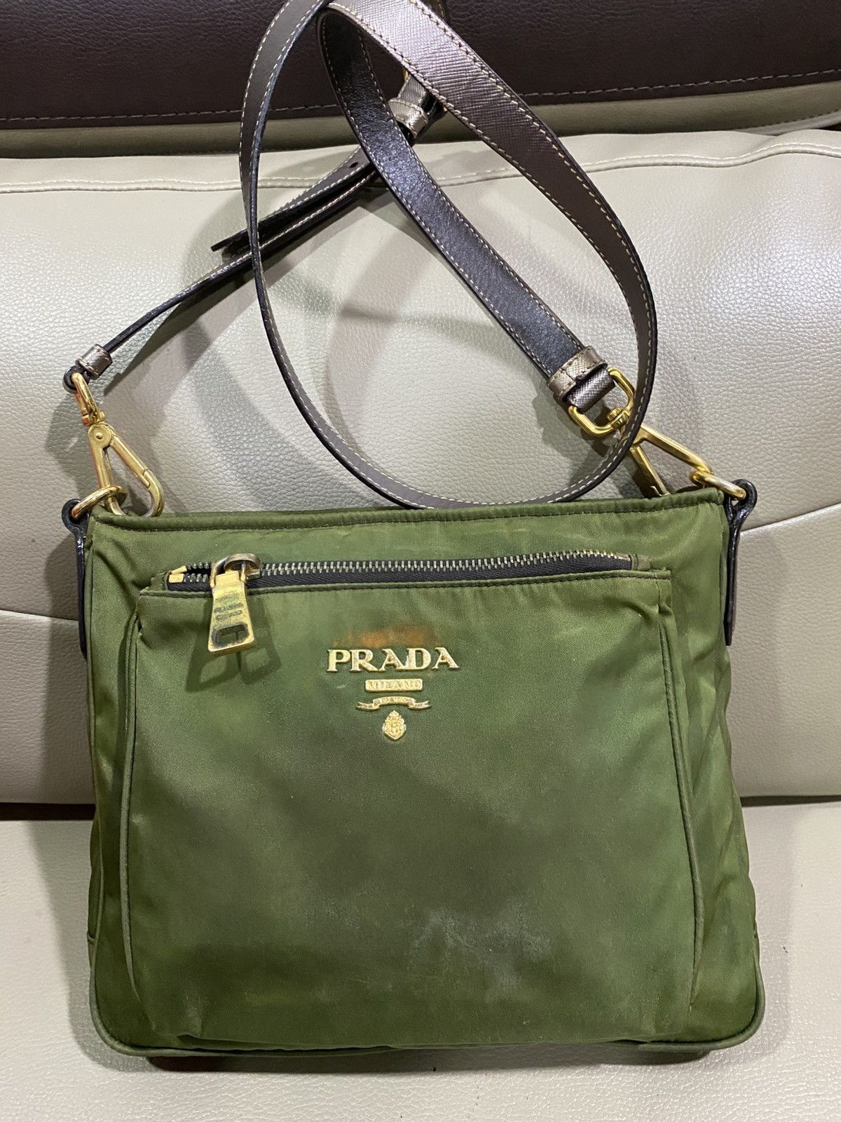 Prada Authentic Prada Tessuto Bruciato Shoulder Bag Size ONE SIZE - 1 Thumbnail