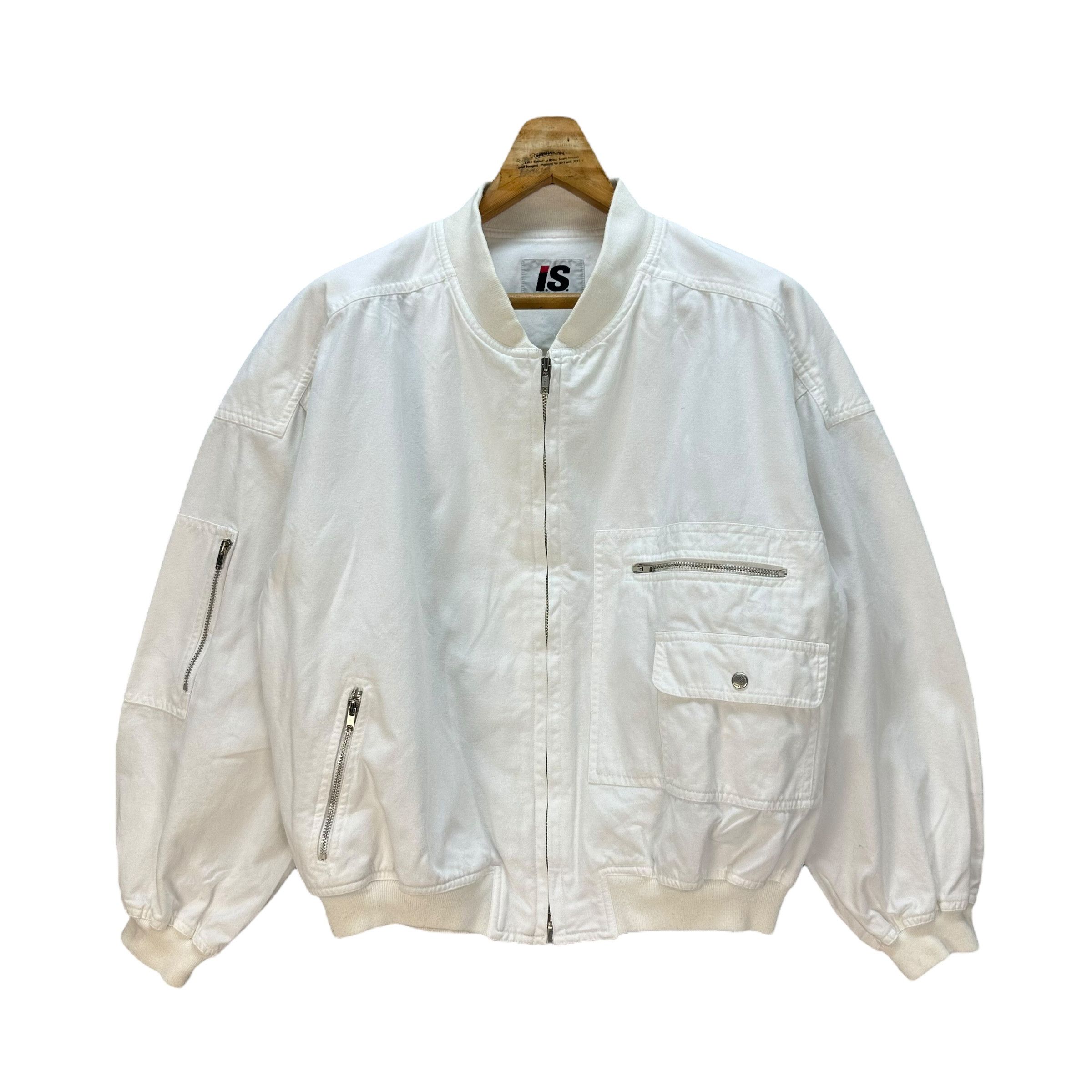 Issey Miyake IS ICONIC LABEL BIG LOGO WHITE BOMBER JACKET #9026-49 Size US L / EU 52-54 / 3 - 3 Thumbnail
