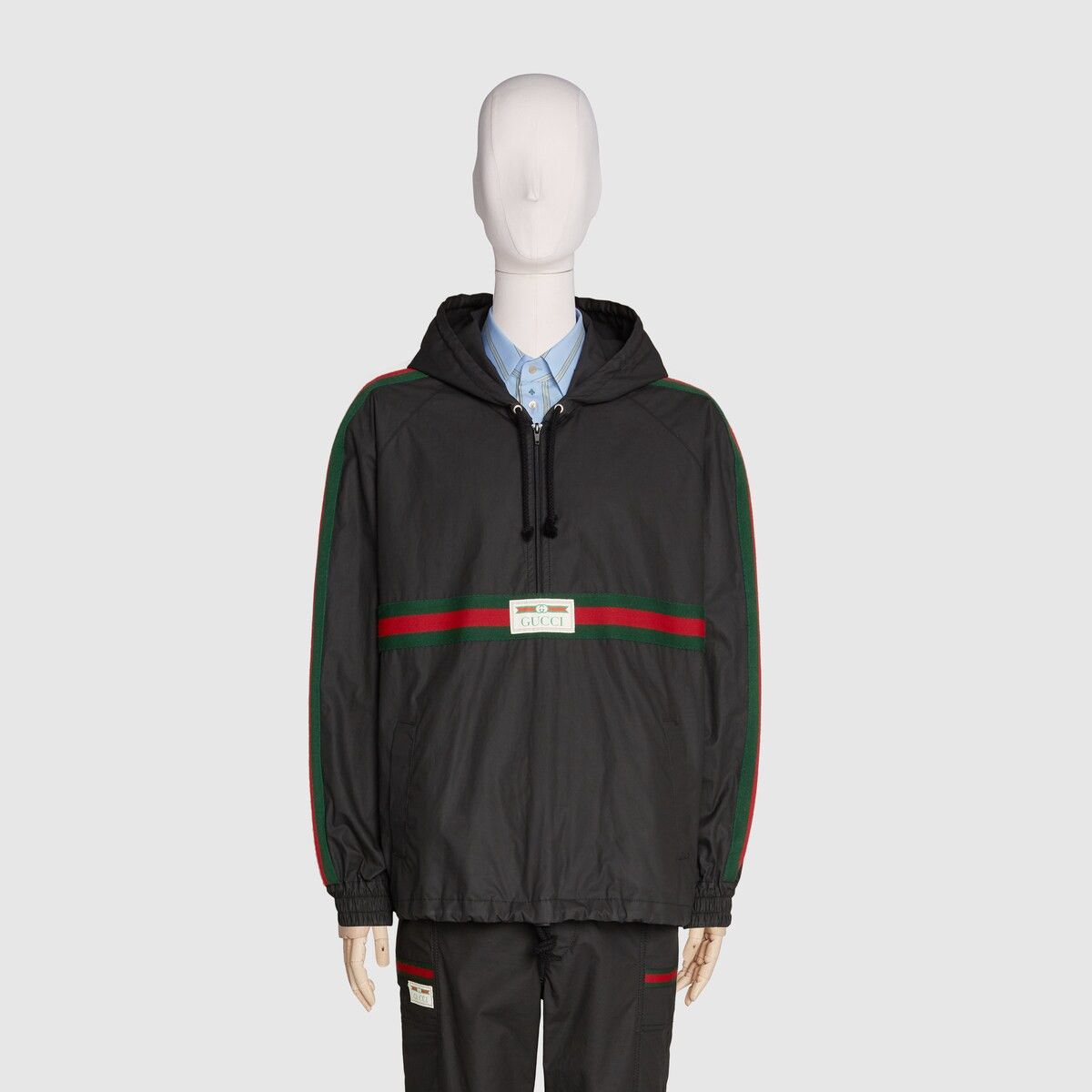 Gucci 48 M Gucci Coated Cotton Windbreaker Label Black Jacket Web Size US M / EU 48-50 / 2 - 2 Thumbnail