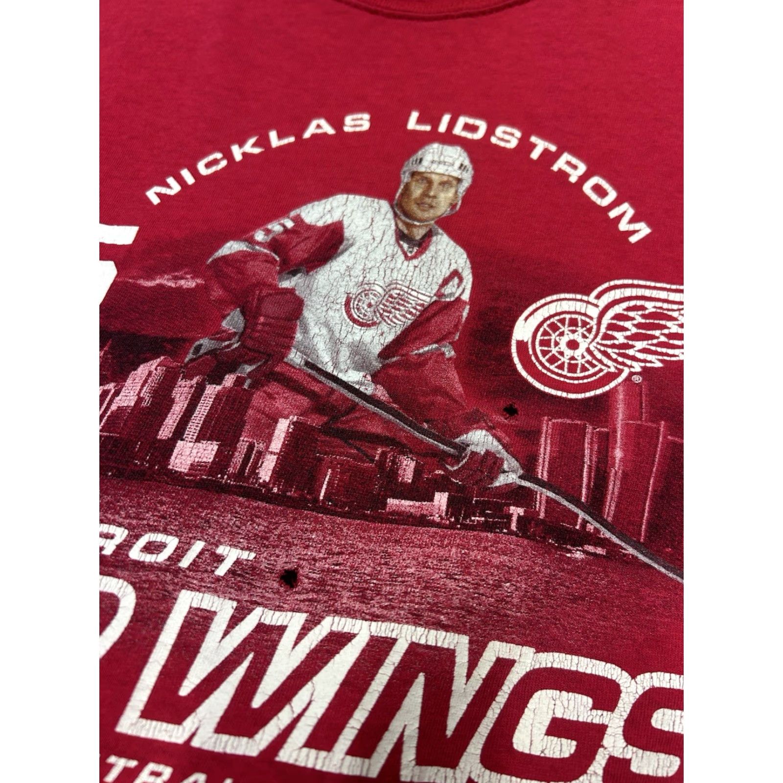 NHL VINTAGE Detroit Red Wings NHL Nicklas Lidstrom T-Shirt Mens L/XL Red Size US XL / EU 56 / 4 - 3 Thumbnail