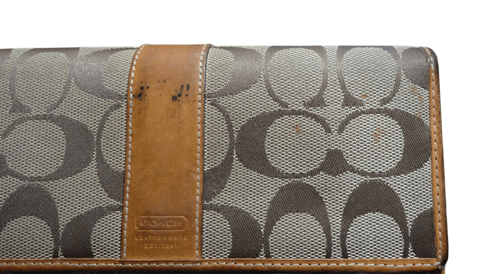 Coach Vintage Coach Logo Monogram Jacquard & Leather Long Wallet Size ONE SIZE - 4 Thumbnail
