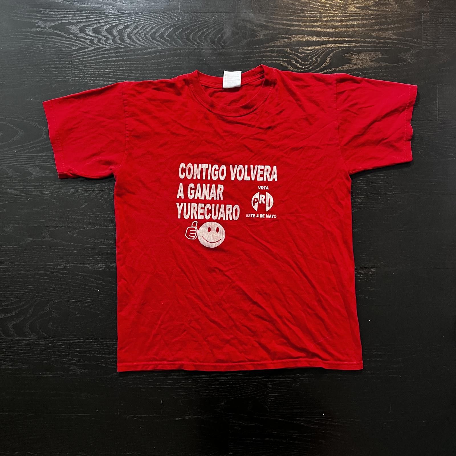 Vintage Vintage Red Tee Shirt Spanish Politician Campaign Size US L / EU 52-54 / 3 - 1 Thumbnail