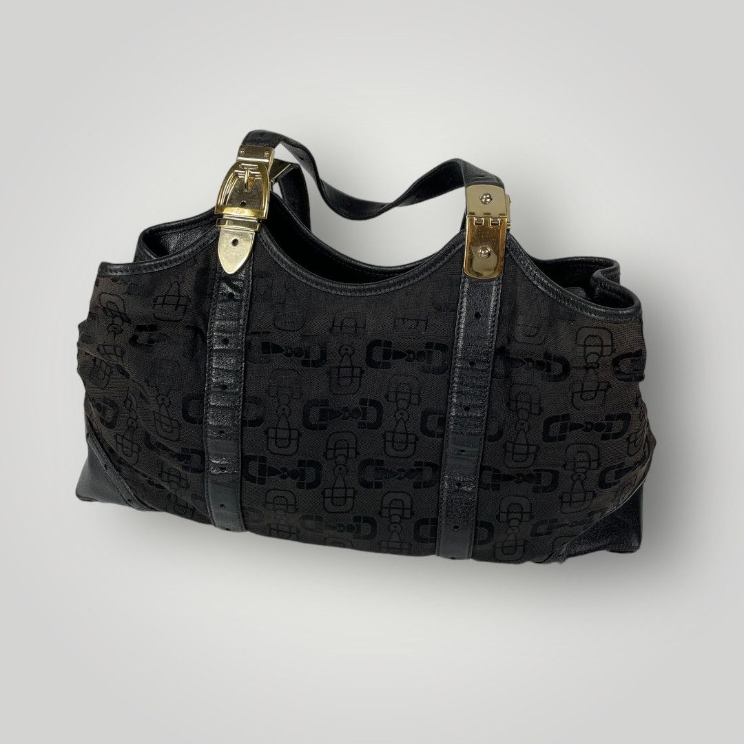 Vintage Gucci Horsebit Monogram Canvas Shoulder Bag Size ONE SIZE - 2 Thumbnail