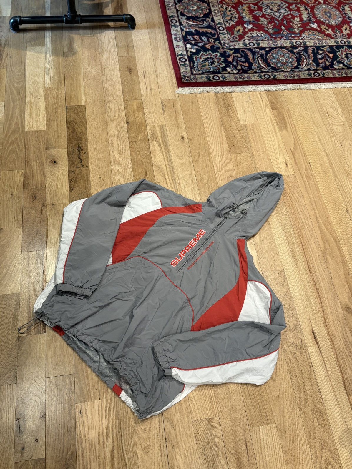 Supreme Supreme Gray/Red Panel Quarter Zip Size Large Size US L / EU 52-54 / 3 - 1 Thumbnail