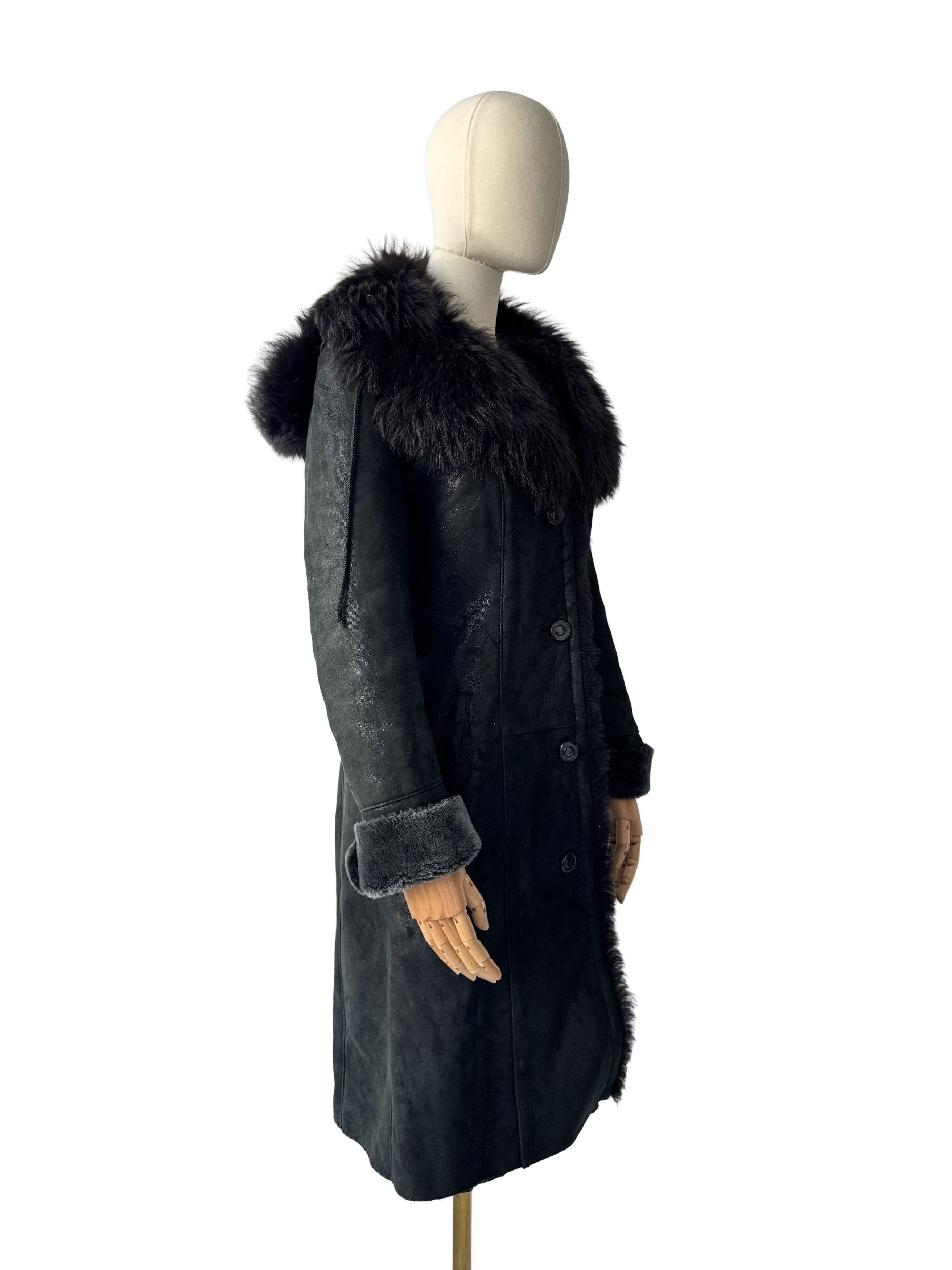 Vintage Vintage Real Sheepskin Hooded Coat Size S / US 4 / IT 40 - 1 Thumbnail