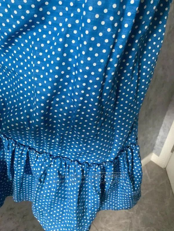 Burberry Burberry Blue Polka Dot Mid-Length Dress. Size M / US 6-8 / IT 42-44 - 5 Thumbnail