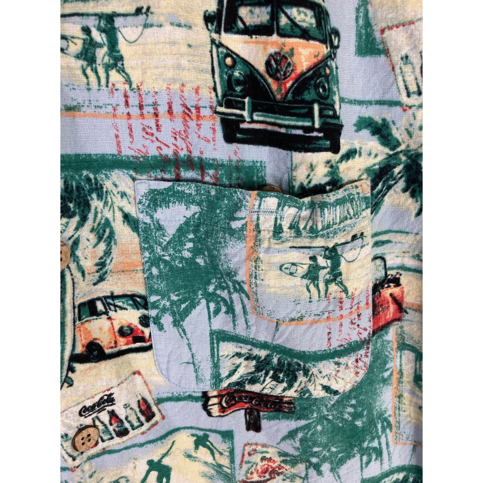 Coca Cola Coca-Cola Men's Hawaiian Button-Up Shirt VW Bus Print Size S Size US S / EU 44-46 / 1 - 7 Thumbnail