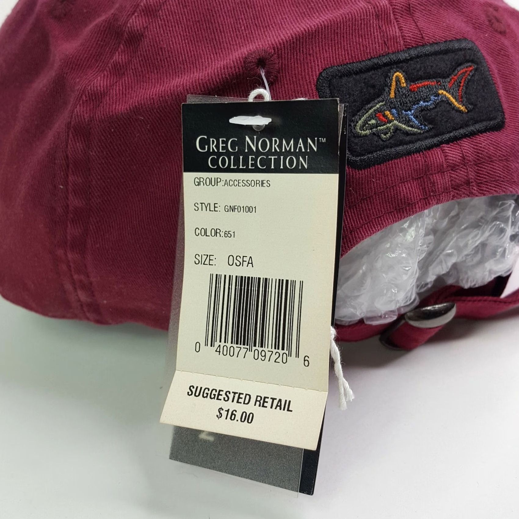 Logo 7 VINTAGE Greg Norman Shark Snapback Golf Hat GN Logo PGA Baseball Cap Adjustable Red 90s Y2K Mens Hat Size ONE SIZE - 7 Thumbnail