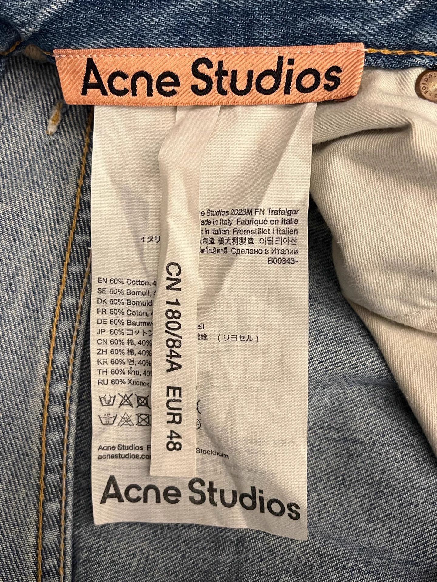 Acne Studios Acne 5-pocket graffiti jeans men's light blue 48 Size US 32 / EU 48 - 4 Thumbnail