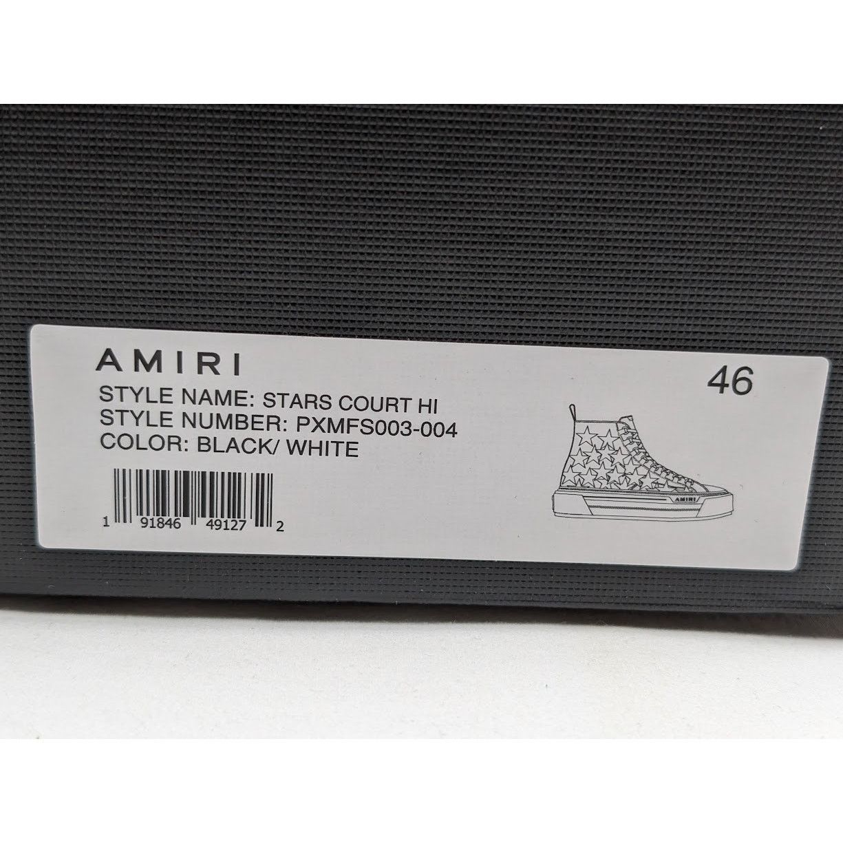 Amiri o1rshd1 Q:6 / Stars Court Hi-Top Sneakers in Black/White Size US 13 / EU 46 - 21 Thumbnail