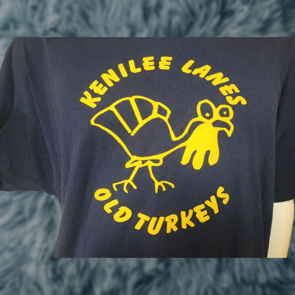Jerzees VTG Jerzees T-Shirt Kenilee Lanes Old Turkeys Norwalk OH Funny Bowling Team Shirt 2XL Blue Mens 90s Sports Crew Neck Short Sleeve Cotton Blend Size US XXL / EU 58 / 5 - 1 Thumbnail