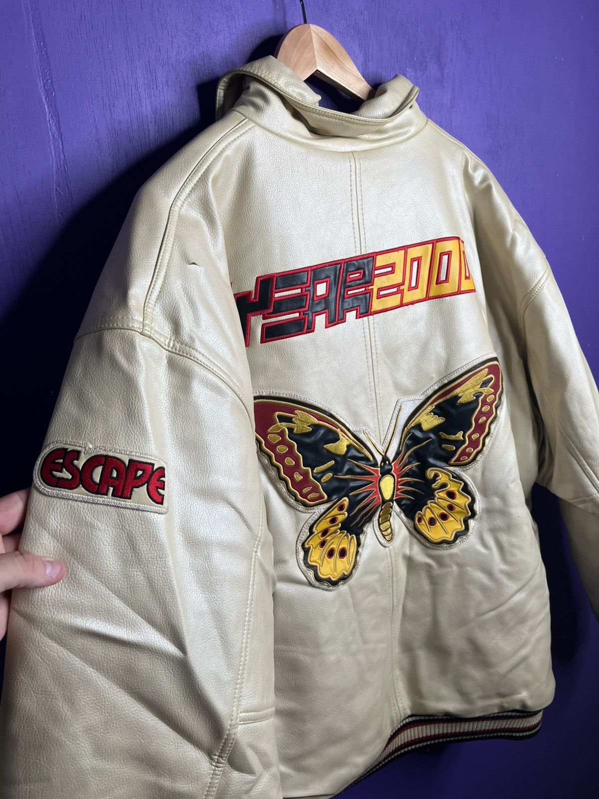 Vintage Vintage year 2000 Barcode butterfly leather jacket Size US XXL / EU 58 / 5 - 3 Thumbnail