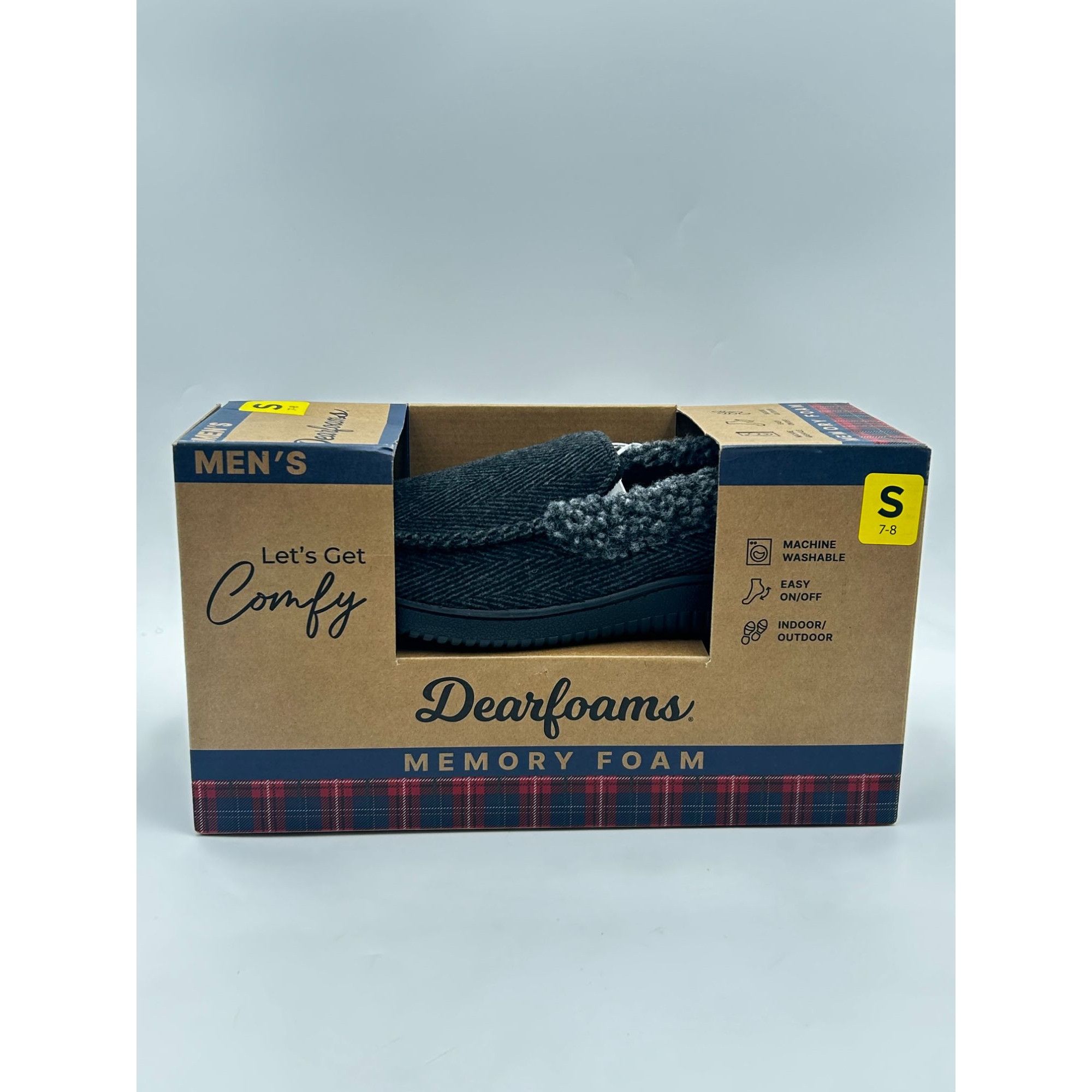 Other Dearfoams Mens Slippers S7-8 Gray Memory Foam Indoor Outdoor Size US 7 / EU 40 - 8 Thumbnail