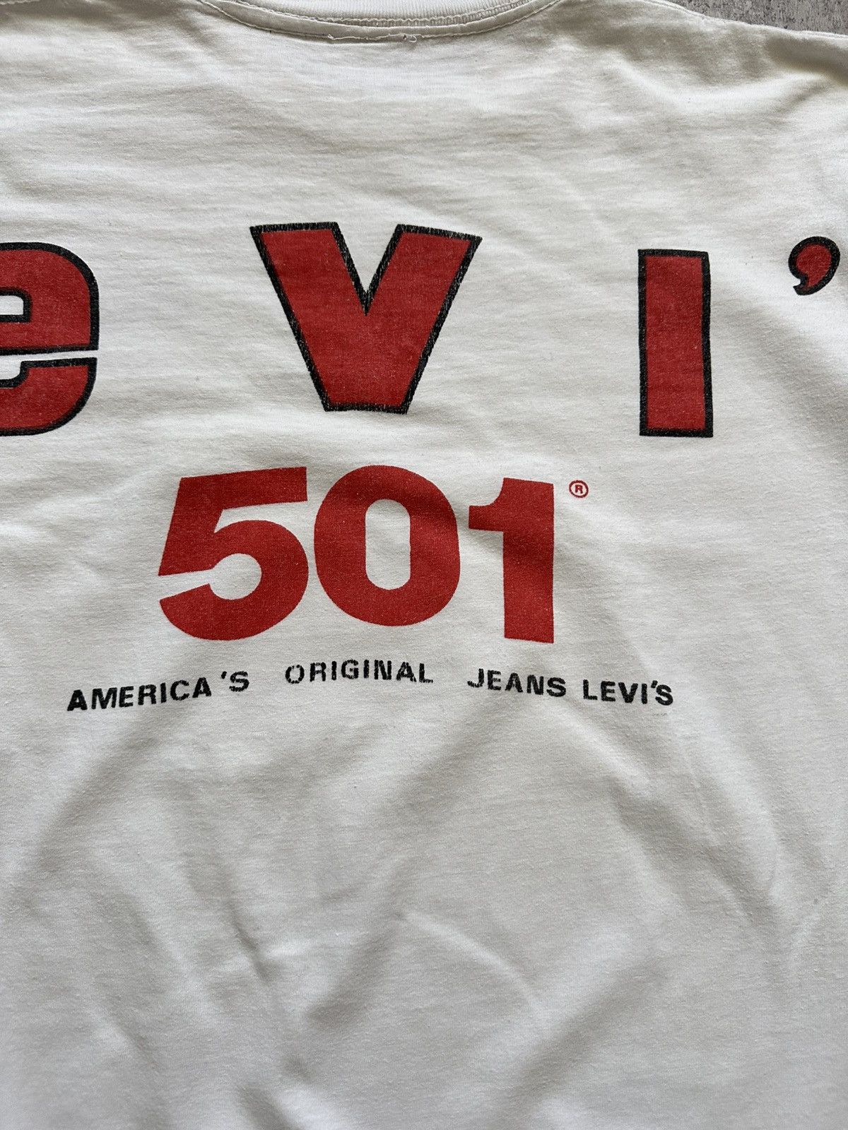 Levi's × Vintage Levi's 501 America's Original Jeans Big Logo T Shirt Size US M / EU 48-50 / 2 - 6 Thumbnail