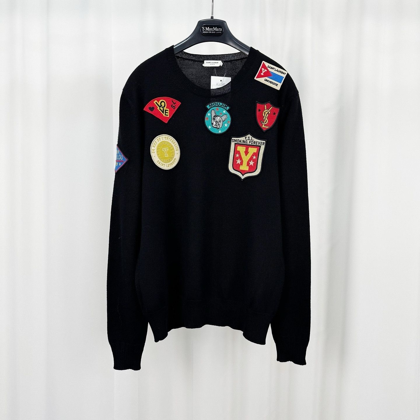 Saint Laurent Paris Saint Laurent Patchwork Crewneck Sweater Size L Size US L / EU 52-54 / 3 - 1 Thumbnail