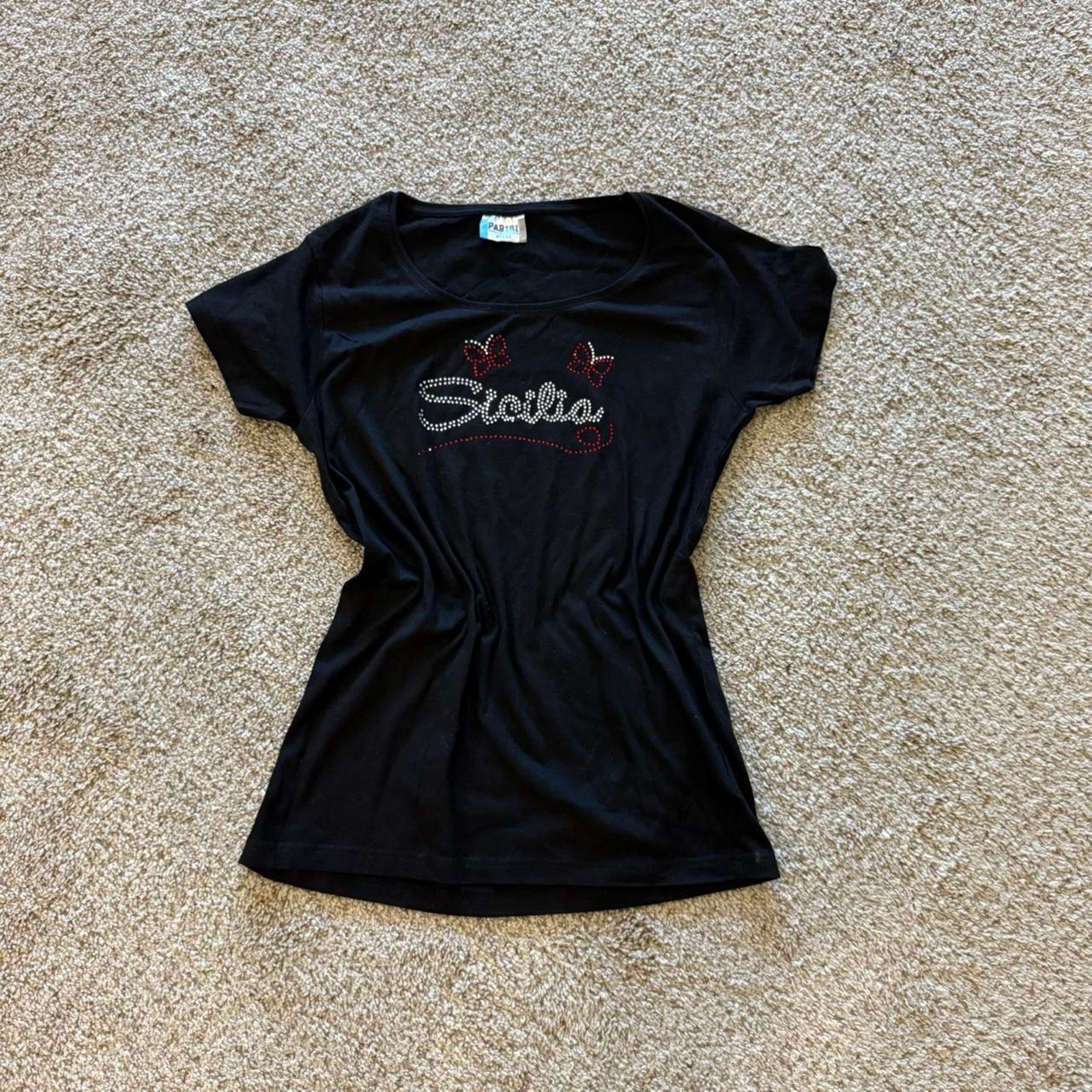 Other Sicilia Rhinestone Womens Y2K Baby Tee Size XL / US 12-14 / IT 48-50 - 1 Thumbnail