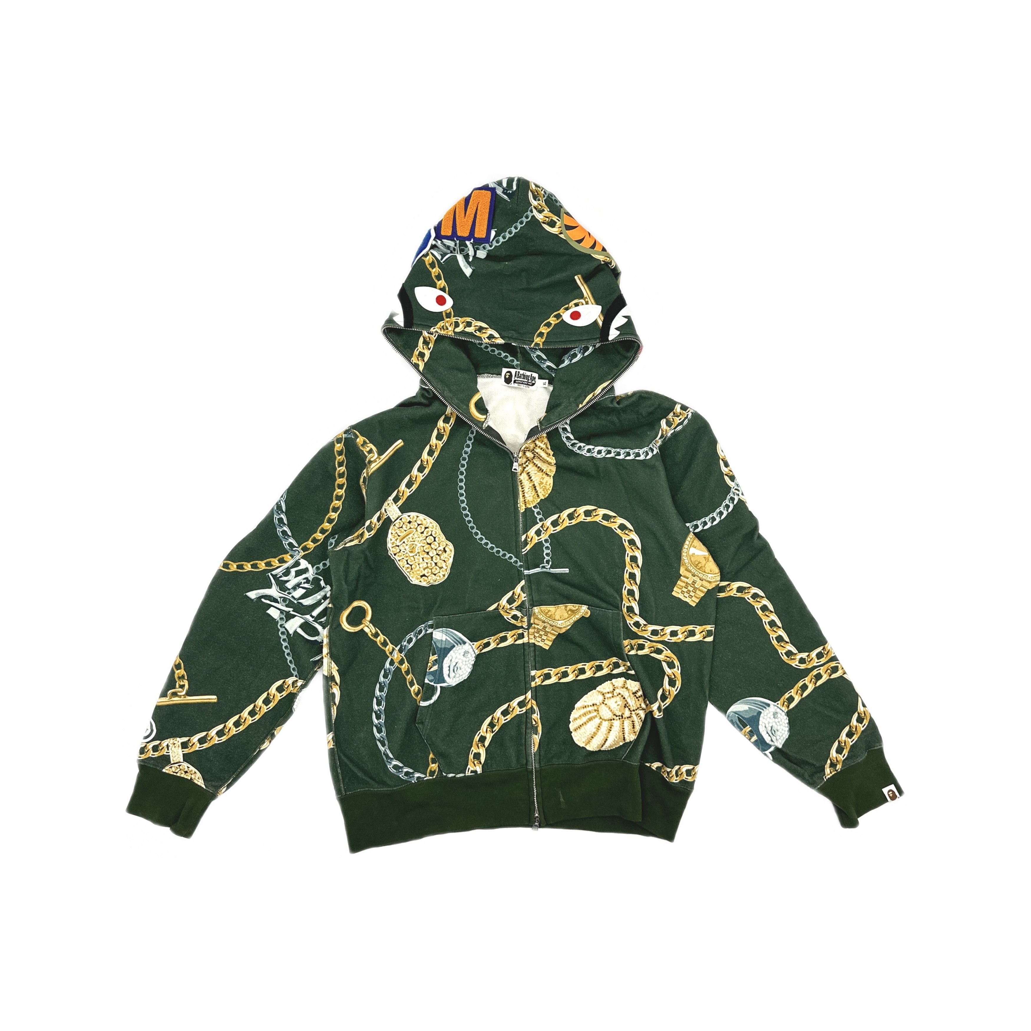 Bape A Bathing Ape Chain Shark Full Zip Hoodie Size XL Size US XL / EU 56 / 4 - 1 Thumbnail