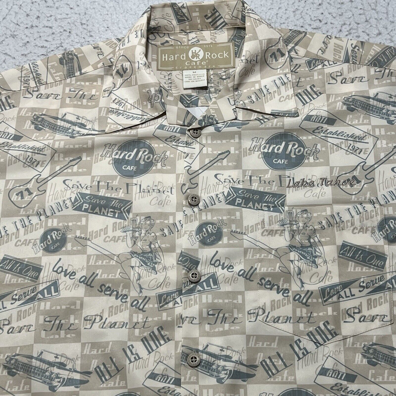 Hard Rock Cafe Hard Rock Cafe Lake Tahoe Button Shirt Save The Planet Size US M / EU 48-50 / 2 - 2 Thumbnail