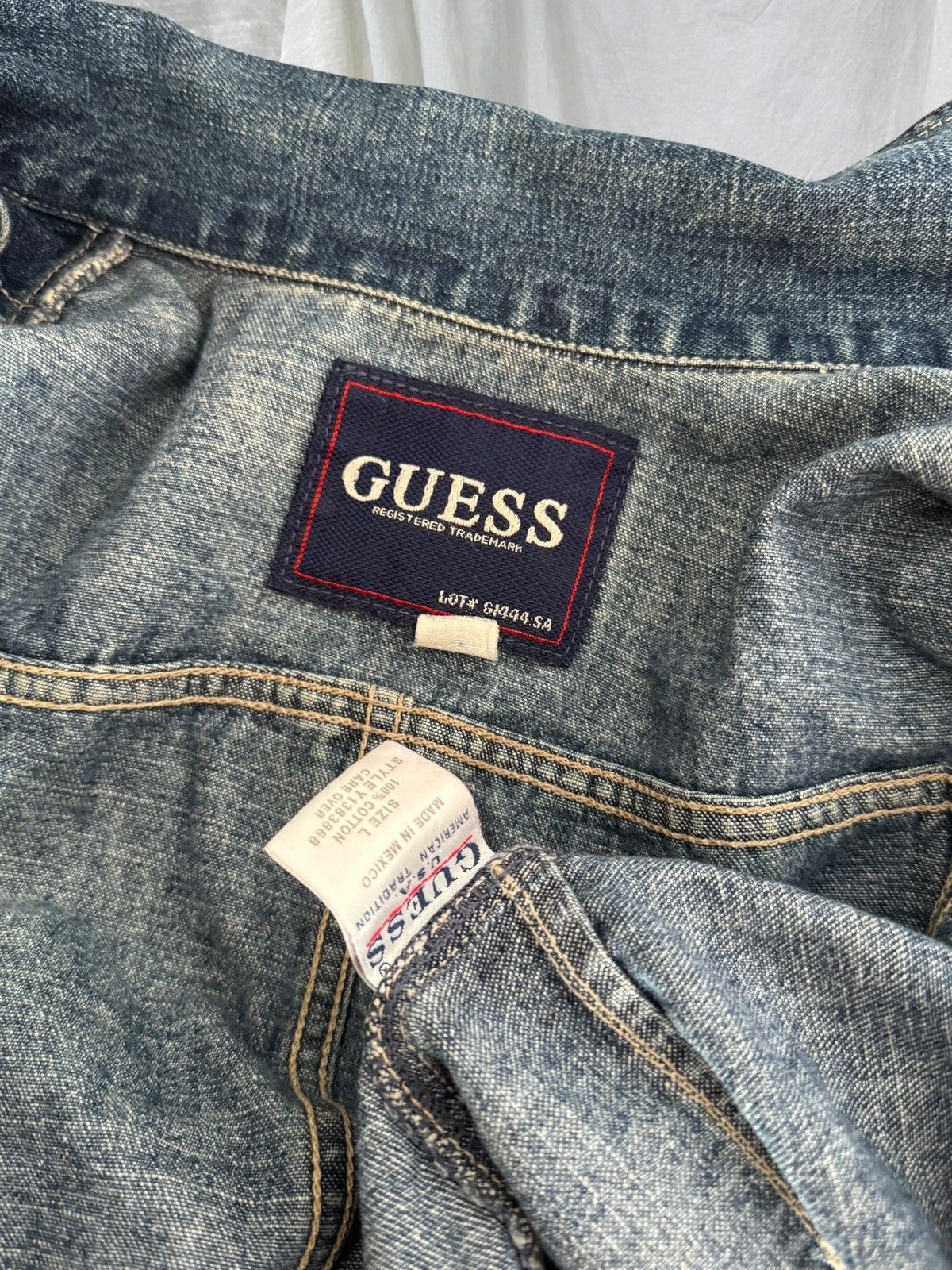 Guess Guess Vintage Washed Denim Zip Jacket Size M / US 6-8 / IT 42-44 - 8 Thumbnail