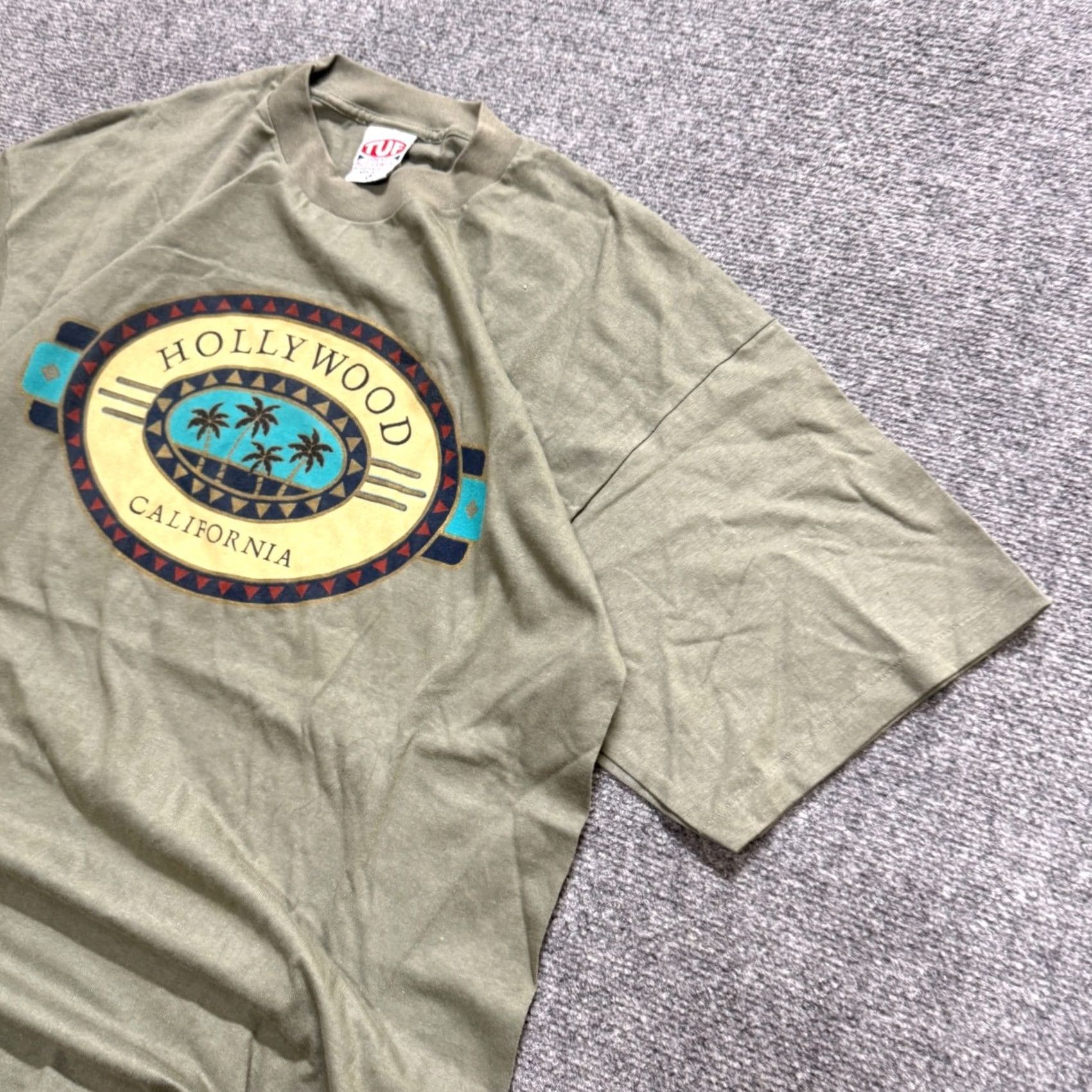Vintage VINTAGE TUF Hollywood California T-shirt XL Men's Green 90s Made In USA Single Shirt Size US XL / EU 56 / 4 - 2 Thumbnail