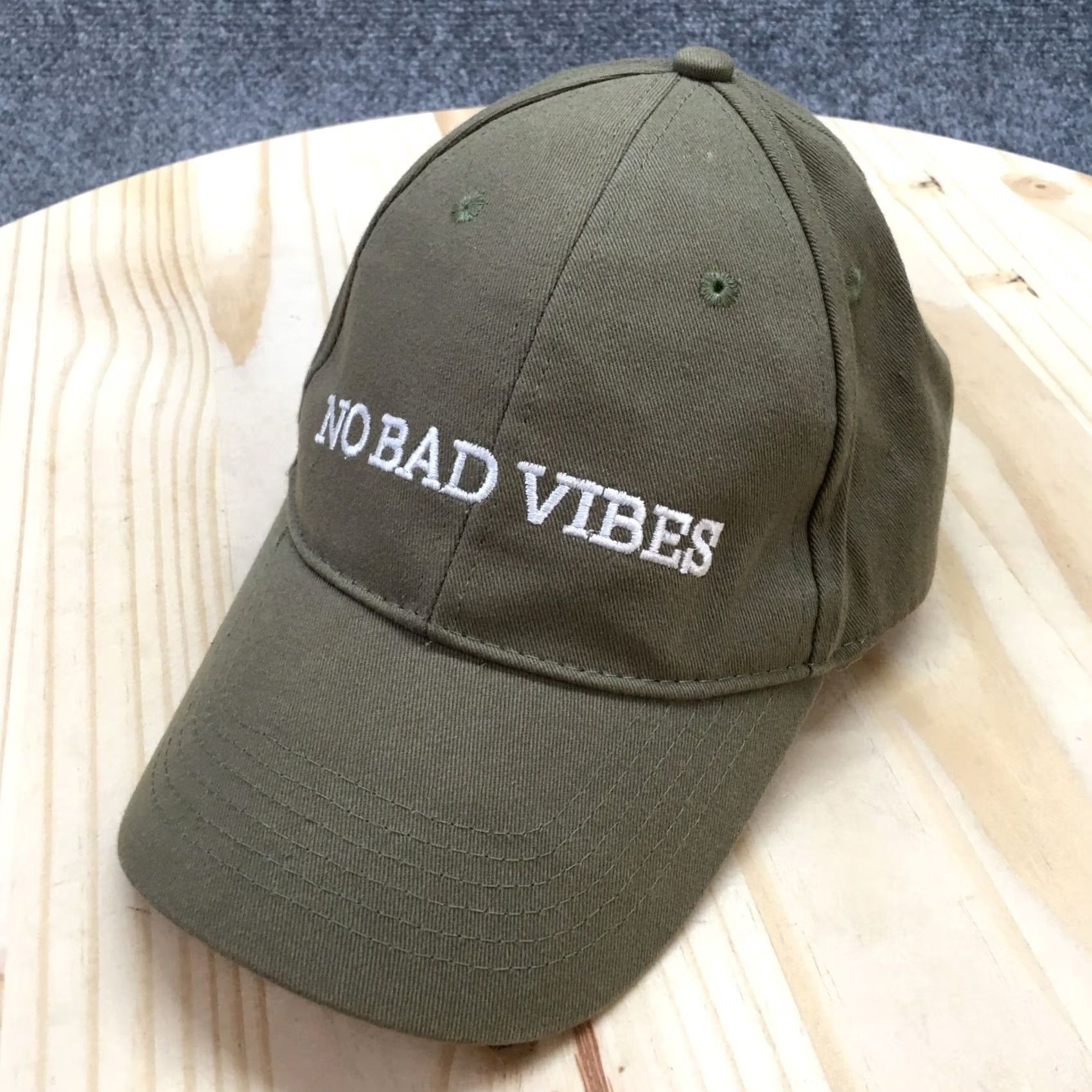 VIBE No Bad Vibes Madden NYC Baseball Cap Hat Mens Green OS Adjustable Curved Brim Size ONE SIZE - 2 Thumbnail