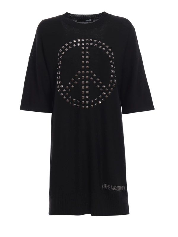 Love Moschino LOVE MOSCHINO Studded wool blend dress Size M / US 6-8 / IT 42-44 - 3 Thumbnail
