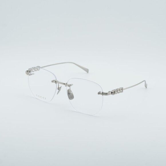 Gucci Gucci GG1806O 004 Eyeglasses Silver 54mm Square Frame Size ONE SIZE - 1 Thumbnail