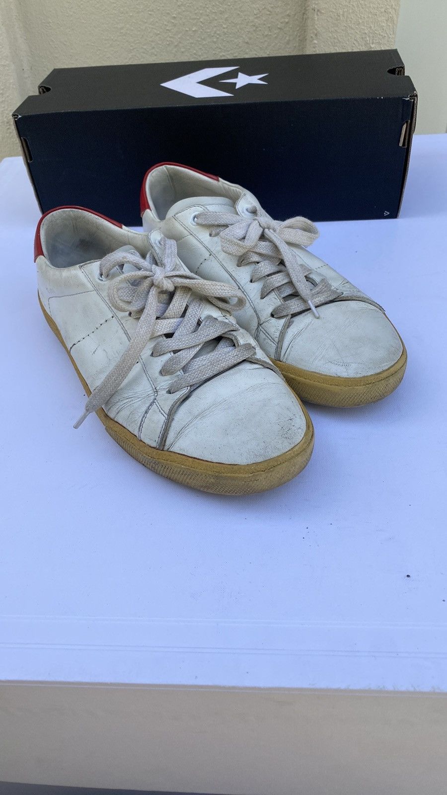 Saint Laurent Paris Saint Laurent Paris white court sneakers EU 40 Size US 10 / EU 43 - 7 Thumbnail