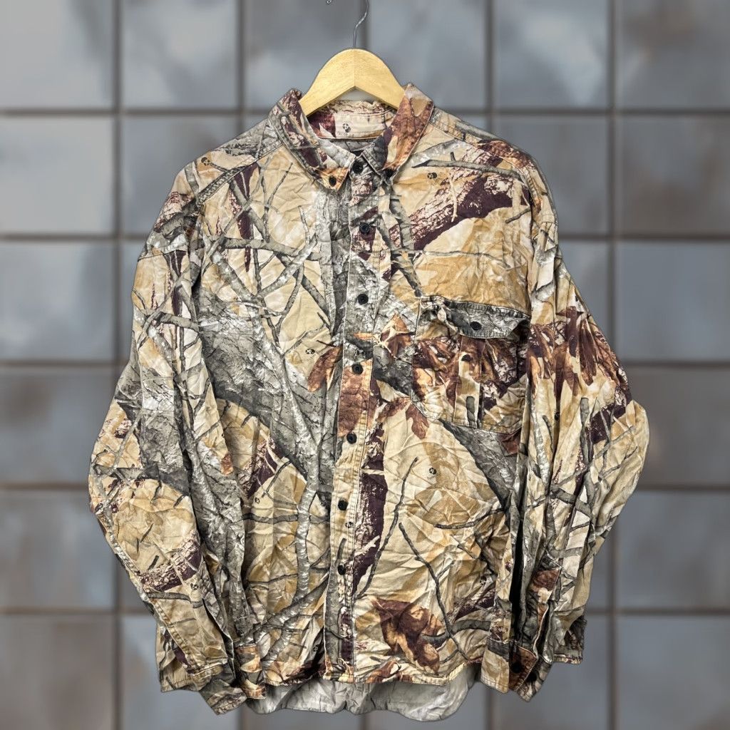 Vintage VINTAGE Camo Tree Button-Up Long Sleeve Shirt 2XL Mens 90s Size US XXL / EU 58 / 5 - 1 Thumbnail