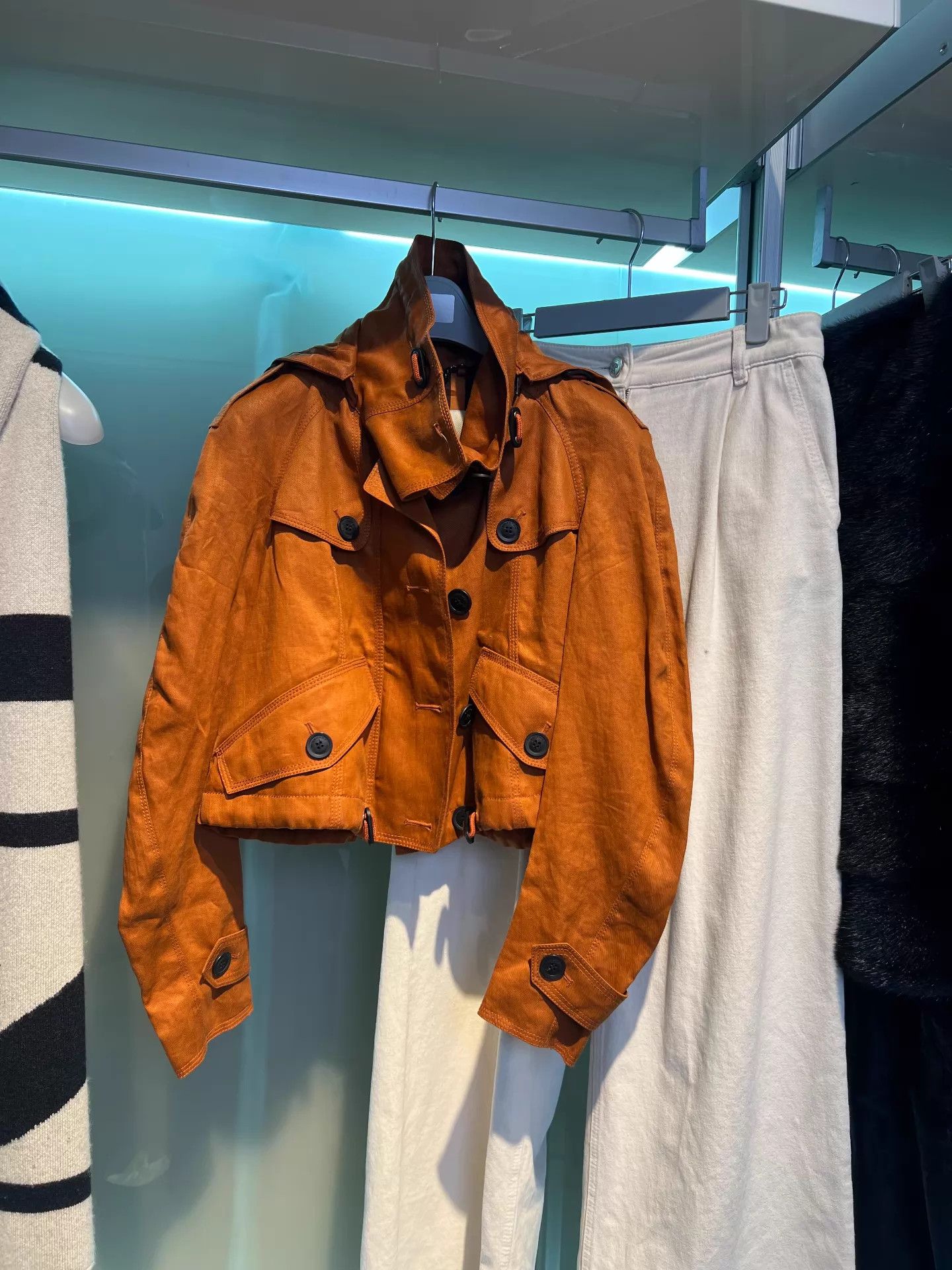 Burberry Burberry Spring Trench 100% Linen Heavy Pumpkin Orange 6 Size S / US 4 / IT 40 - 2 Thumbnail