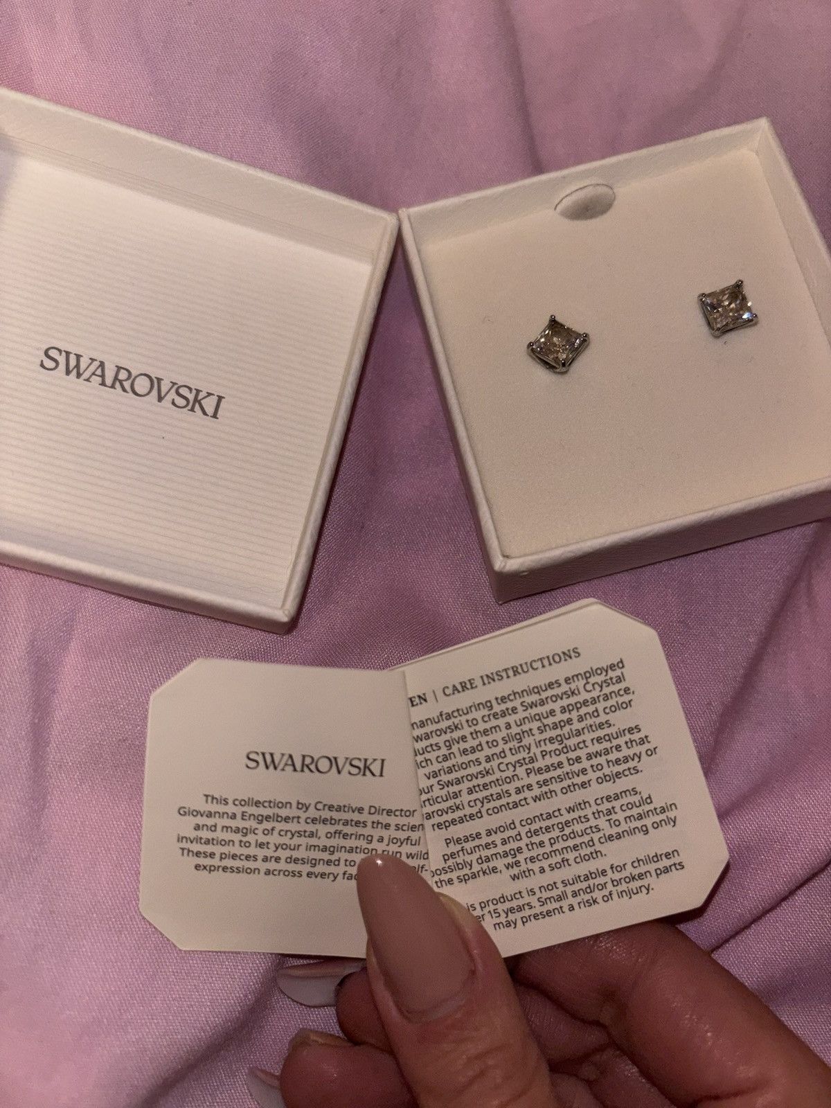 Swarovski Swarovski Crystal Stud Earrings Silver Tone Box + Warranty Size ONE SIZE - 3 Thumbnail