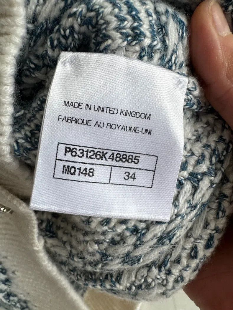 Chanel Chanel Blue and white colour-block knitted cardigan coat Size XXS / US 00 / IT 34 - 8 Thumbnail