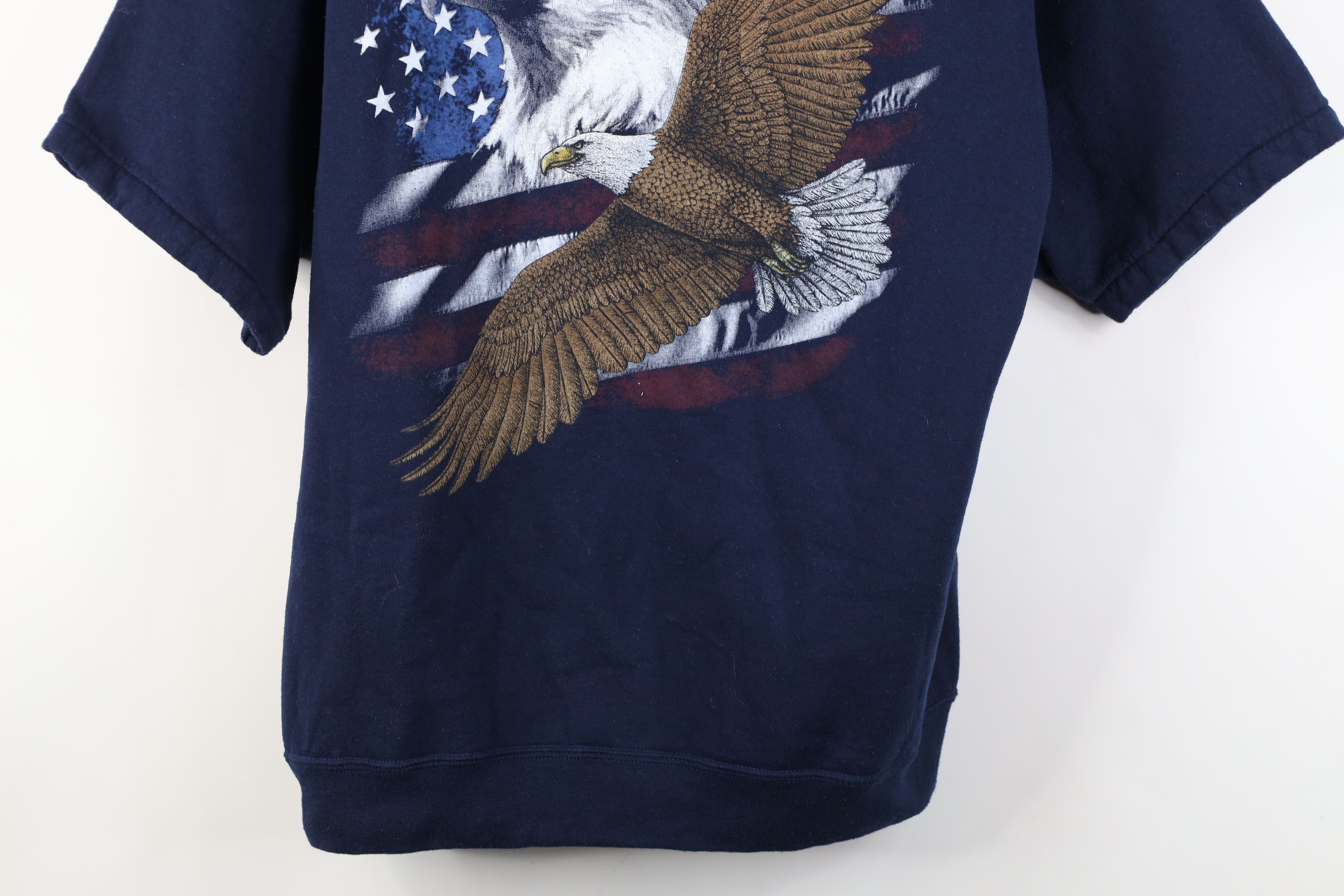 Vintage Vintage 90s Streetwear Eagle USA Short Sleeve Sweatshirt Size US L / EU 52-54 / 3 - 3 Thumbnail