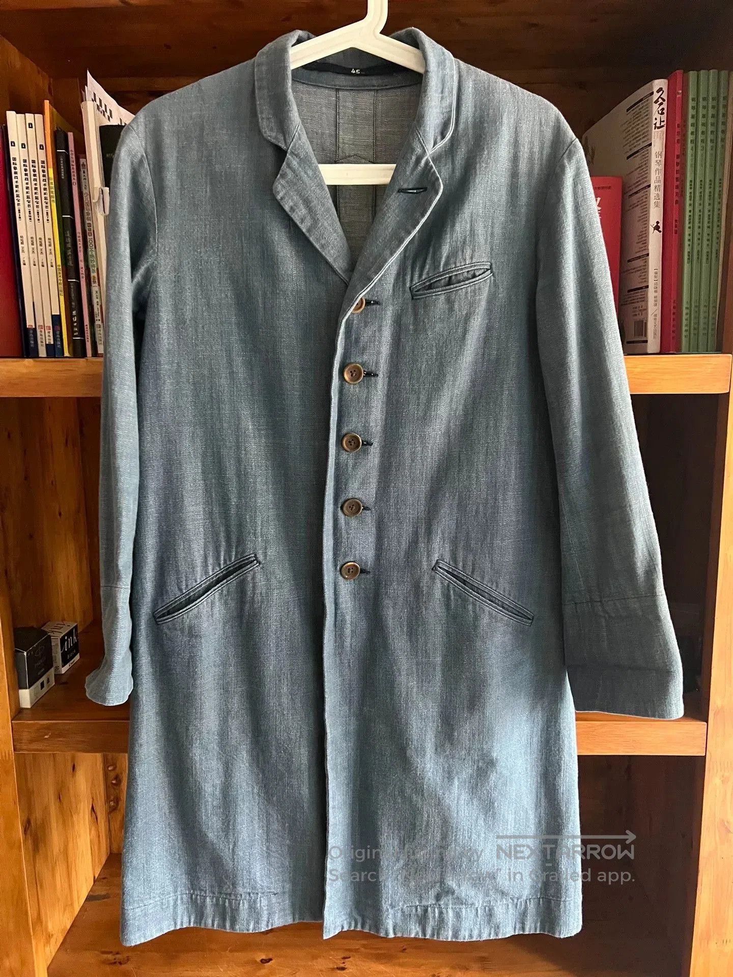 Japanese Brand Women's Vintage Style Denim Trench Coat. Size M / US 6-8 / IT 42-44 - 1 Thumbnail