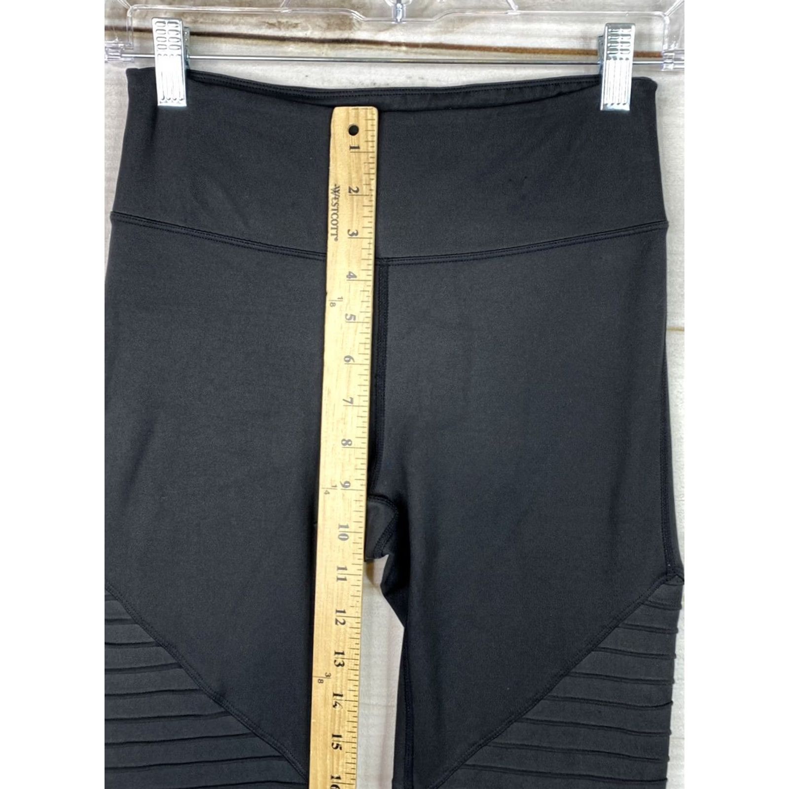 Nanette Lepore Nanette Lepore Leggings Womens XS Black Pleated Leg Skinny Pocket Workout Run Pants Size 26" / US 2 / IT 38 - 6 Thumbnail