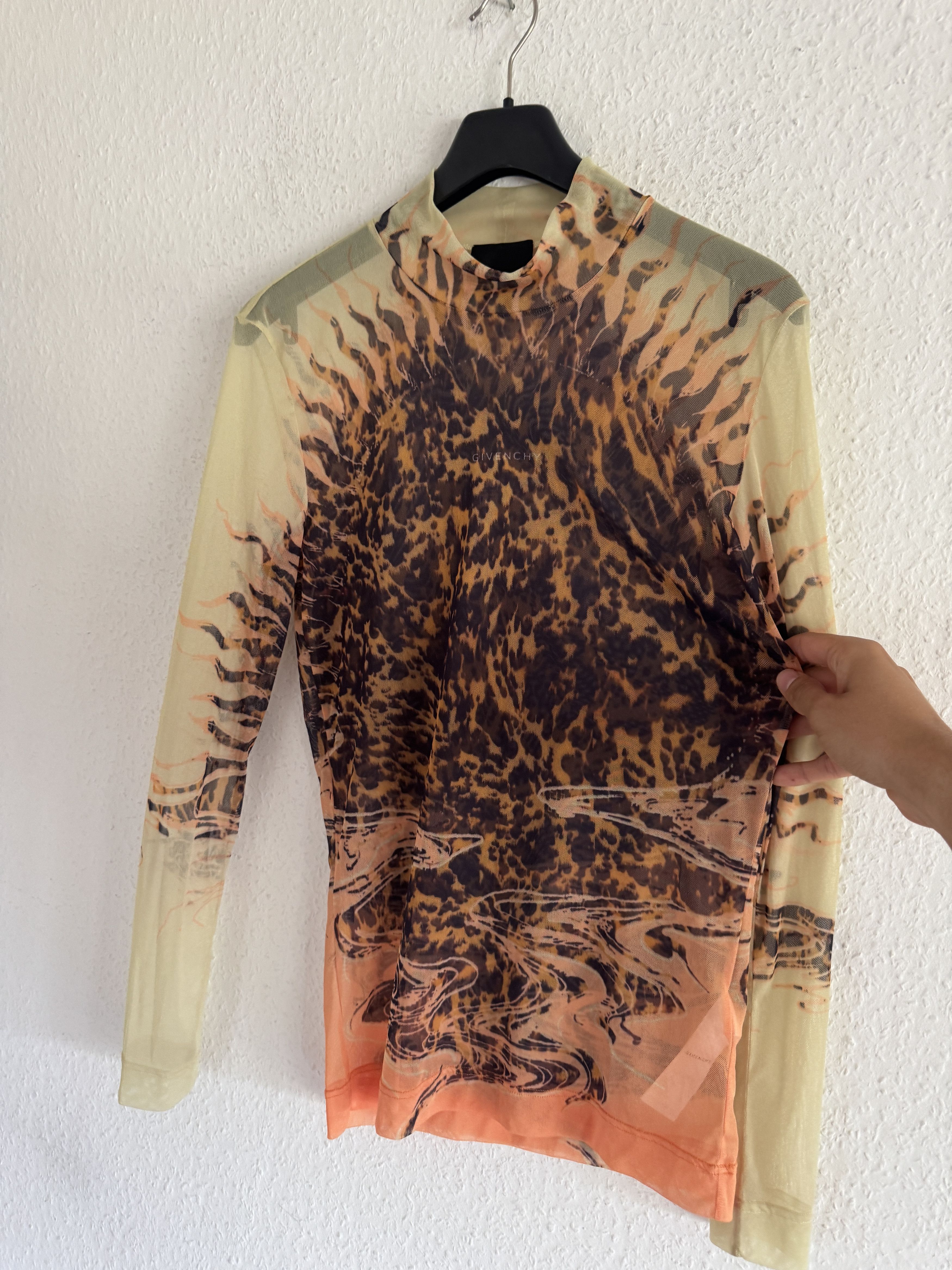 Givenchy Marble Sun Mesh Long Sleeve Top Size US XS / EU 42 / 0 - 6 Thumbnail