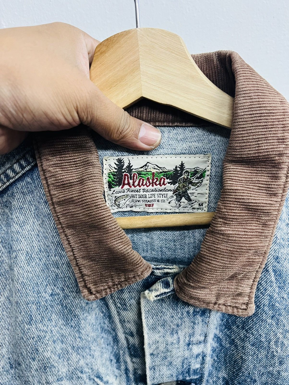 Levi's × Levi's Vintage Clothing × Vintage VINTAGE LEVIS ALASKA ORANGE TAB J02 ACID WASH DENIM JACKET Size US M / EU 48-50 / 2 - 10 Thumbnail