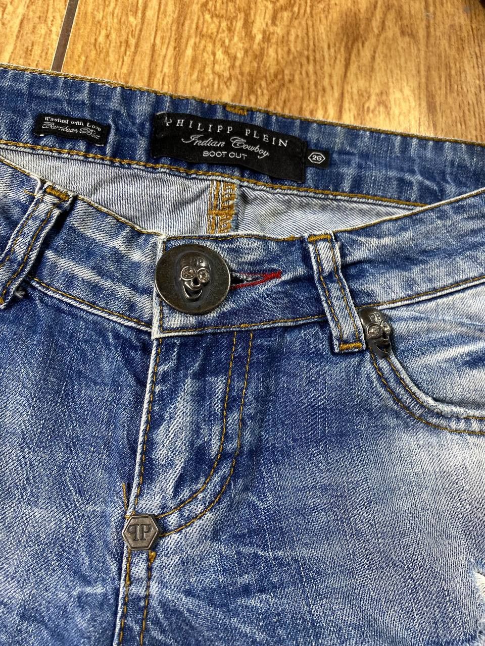 Philipp Plein Philipp Plein Skull Logo Denim Shorts Size US 26 / EU 42 - 6 Thumbnail