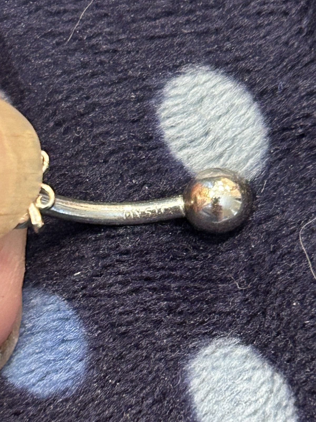 Handmade JTS NA Silver Butterfly Crystal Dangle Drop Naval Ring Size ONE SIZE - 3 Thumbnail